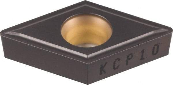Kennametal - DCMT431 LF Grade KC850 Carbide Turning Insert - TiC/TiCN/TiN Finish, 55° Diamond, 1/2" Inscr Circle, 3/16" Thick, 1/64" Corner Radius - Americas Industrial Supply