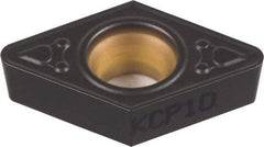 Kennametal - DCMT32.52 MF Grade KCK20 Carbide Turning Insert - TiCN/Al2O3 Finish, 55° Diamond, 3/8" Inscr Circle, 5/32" Thick, 1/32" Corner Radius - Americas Industrial Supply