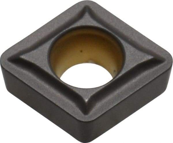Kennametal - CCMT21.52 LF Grade KCP25 Carbide Turning Insert - TiCN/Al2O3 Finish, 80° Diamond, 1/4" Inscr Circle, 3/32" Thick, 1/32" Corner Radius - Americas Industrial Supply
