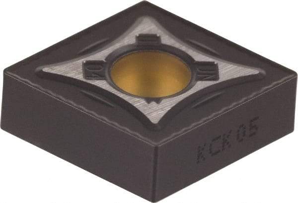 Kennametal - CNMG431 UN Grade KCK05 Carbide Turning Insert - TiCN/Al2O3 Finish, 80° Diamond, 1/2" Inscr Circle, 3/16" Thick, 1/64" Corner Radius - Americas Industrial Supply
