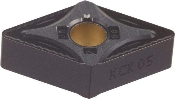 Kennametal - DNMG434 UN Grade KCK20 Carbide Turning Insert - TiCN/Al2O3 Finish, 55° Diamond, 1/2" Inscr Circle, 3/16" Thick, 1/16" Corner Radius - Americas Industrial Supply