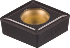 Kennametal - CCMT432 LF Grade KCP25 Carbide Turning Insert - TiCN/Al2O3 Finish, 80° Diamond, 1/2" Inscr Circle, 3/16" Thick, 1/32" Corner Radius - Americas Industrial Supply