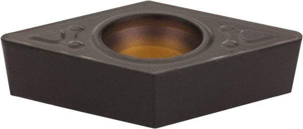 Kennametal - DCMT32.52 MF Grade KCP25 Carbide Turning Insert - TiCN/Al2O3 Finish, 55° Diamond, 3/8" Inscr Circle, 5/32" Thick, 1/32" Corner Radius - Americas Industrial Supply