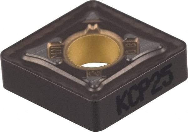 Kennametal - CNMG543 MN Grade KCP25 Carbide Turning Insert - TiCN/Al2O3 Finish, 80° Diamond, 5/8" Inscr Circle, 1/4" Thick, 3/64" Corner Radius - Americas Industrial Supply