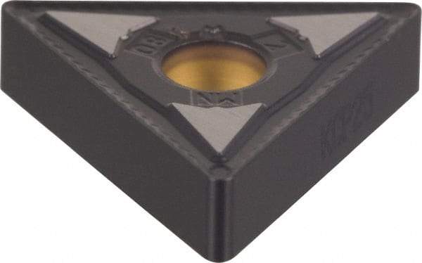 Kennametal - TNMG332 MN Grade KCP10 Carbide Turning Insert - TiCN/Al2O3 Finish, 60° Triangle, 3/8" Inscr Circle, 3/16" Thick, 1/32" Corner Radius - Americas Industrial Supply