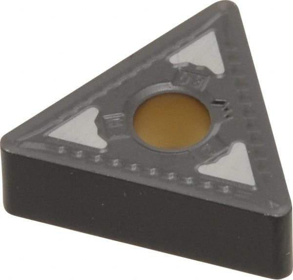 Kennametal - TNMG332 FN Grade KCP25 Carbide Turning Insert - TiCN/Al2O3 Finish, 60° Triangle, 3/8" Inscr Circle, 3/16" Thick, 1/32" Corner Radius - Americas Industrial Supply