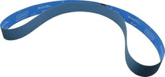 Norton - 2" Wide x 72" OAL, 220 Grit, Zirconia Alumina Abrasive Belt - Zirconia Alumina, Very Fine, Coated, X Weighted Cloth Backing, Series R823 - Americas Industrial Supply
