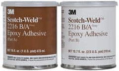 3M - 16 oz Can Two Part Epoxy - 90 min Working Time, 3,200 psi Shear Strength, Series 2216 - Americas Industrial Supply