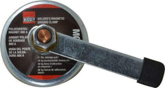 Bessey - 800 Amps Grounding Capacity, 3-1/2" Diam, 2" High, 55 Lb Max Pull Force, Magnetic Welding & Fabrication Ground Clamp - 55 Lb Average Pull Force, 3-1/2" Long, Round Cup Magnet, Copper Stud - Americas Industrial Supply