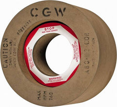 Camel Grinding Wheels - 6" Wide x 12" Diam, Type 7 Feed Regulating Wheel - 5" Hole Size, 80 Grit, Hardness R, 7-1/2" Diam x 1-1/2" Deep Recess, 7-1/2" Diam x 1-1/2" Deep Opposite Side Recess - Americas Industrial Supply