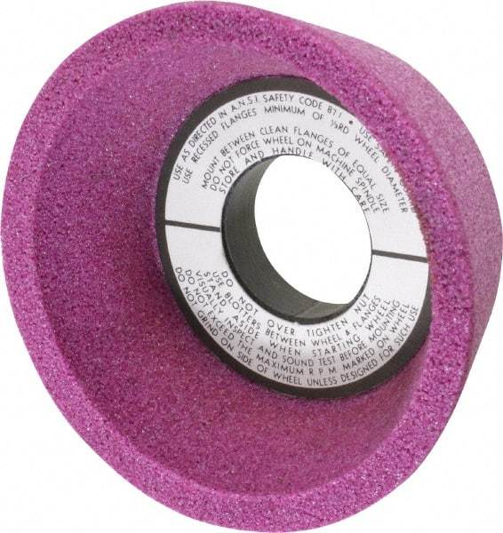 Grier Abrasives - 4" Diam, 1-1/4" Hole Size, 2-1/8" Overall Thickness, 46 Grit, Type 11 Tool & Cutter Grinding Wheel - Coarse Grade, Aluminum Oxide, K Hardness, Vitrified Bond, 6,207 RPM - Americas Industrial Supply