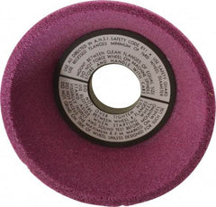 Grier Abrasives - 5" Diam, 1-1/4" Hole Size, 2-3/16" Overall Thickness, 46 Grit, Type 11 Tool & Cutter Grinding Wheel - Coarse Grade, Aluminum Oxide, K Hardness, Vitrified Bond, 4,966 RPM - Americas Industrial Supply