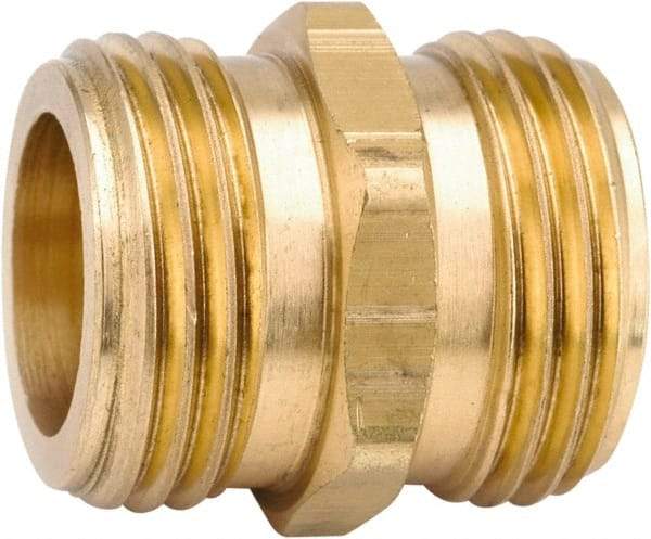 ANDERSON METALS - 3/4 MGHT & 1/2 GHT Garden Hose Male Union with FIP Tap - Lead Free Brass, Male Hose to Male Hose Connector - Americas Industrial Supply