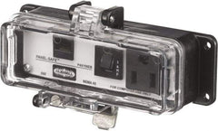 Hubbell Wiring Device-Kellems - 1 Port, 1 Power Receptacle, Ethernet, Clear Data Port Receptacle - 3.2 Inch Long x 1.6 Inch Deep x 5.51 Inch Wide, Aluminum, Surface Mount, Gray - Americas Industrial Supply