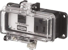 Hubbell Wiring Device-Kellems - 1 Port, 1 Power Receptacle, Ethernet, Clear Data Port Receptacle - 3.2 Inch Long x 1.6 Inch Deep x 4.45 Inch Wide, Aluminum, Surface Mount, Gray - Americas Industrial Supply