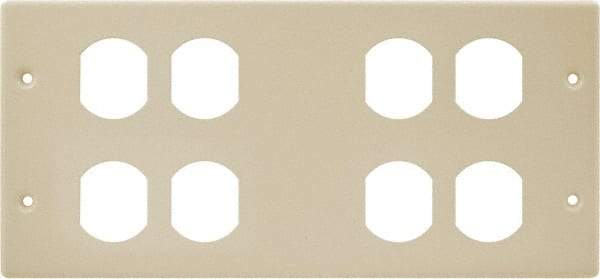 Hubbell Wiring Device-Kellems - 10.22 Inch Long x 4-3/4 Inch High, Rectangular 4 Gang Raceway Cover Plate - Ivory, For Use with HBL4750 Series Raceways - Americas Industrial Supply