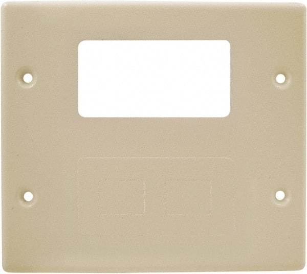 Hubbell Wiring Device-Kellems - 5.43 Inch Long x 4-3/4 Inch High, Rectangular Raceway Plate - Ivory, For Use with HBL4700 Series Raceways and HBL4750 Series Metal Raceways - Americas Industrial Supply