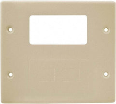 Hubbell Wiring Device-Kellems - 5.43 Inch Long x 4-3/4 Inch High, Rectangular Raceway Plate - Ivory, For Use with HBL4700 Series Raceways and HBL4750 Series Metal Raceways - Americas Industrial Supply