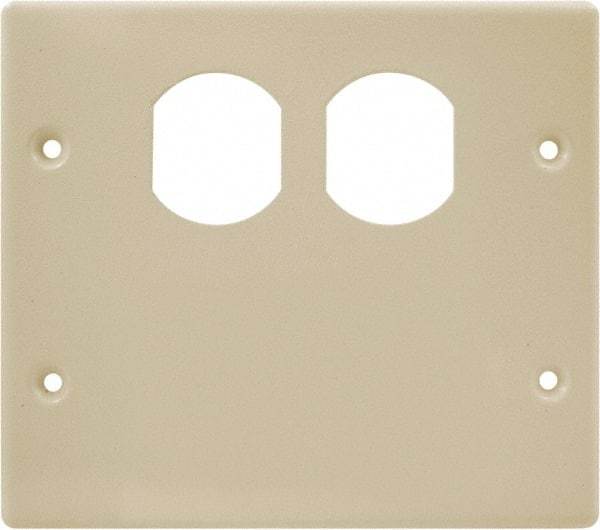 Hubbell Wiring Device-Kellems - 5.43 Inch Long x 4-3/4 Inch High, Rectangular Raceway Plate - Ivory, For Use with HBL4700 Series Raceways and HBL4750 Series Metal Raceways - Americas Industrial Supply