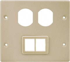 Hubbell Wiring Device-Kellems - 5.43 Inch Long x 4-3/4 Inch High, Rectangular Raceway Plate - Ivory, For Use with HBL4700 Series Raceways and HBL4750 Series Metal Raceways - Americas Industrial Supply