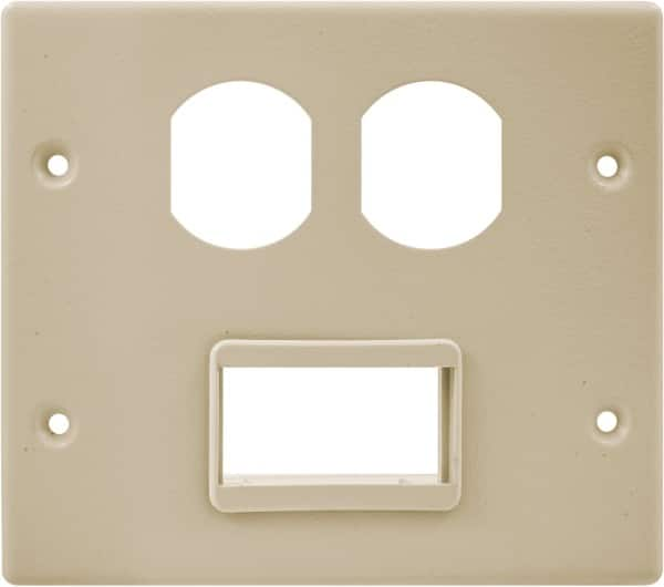 Hubbell Wiring Device-Kellems - 5.43 Inch Long x 4-3/4 Inch High, Rectangular Raceway Plate - Ivory, For Use with HBL4700 Series Raceways and HBL4750 Series Metal Raceways - Americas Industrial Supply