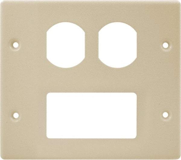 Hubbell Wiring Device-Kellems - 5.43 Inch Long x 4-3/4 Inch High, Rectangular Raceway Plate - Ivory, For Use with HBL4700 Series Raceways and HBL4750 Series Metal Raceways - Americas Industrial Supply