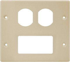 Hubbell Wiring Device-Kellems - 5.43 Inch Long x 4-3/4 Inch High, Rectangular Raceway Plate - Ivory, For Use with HBL4700 Series Raceways and HBL4750 Series Metal Raceways - Americas Industrial Supply