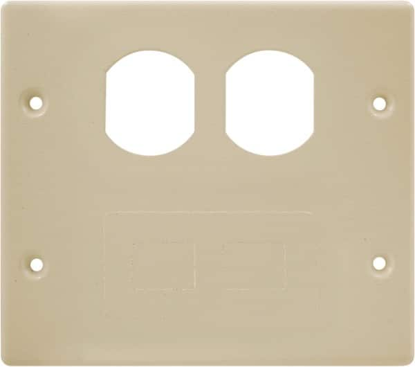 Hubbell Wiring Device-Kellems - 5.43 Inch Long x 4-3/4 Inch High, Rectangular Raceway Plate - Ivory, For Use with HBL4700 Series Raceways and HBL4750 Series Metal Raceways - Americas Industrial Supply