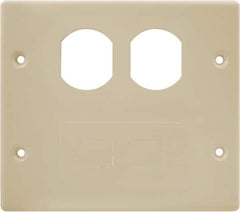 Hubbell Wiring Device-Kellems - 5.43 Inch Long x 4-3/4 Inch High, Rectangular Raceway Plate - Ivory, For Use with HBL4700 Series Raceways and HBL4750 Series Metal Raceways - Americas Industrial Supply