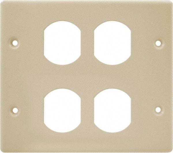 Hubbell Wiring Device-Kellems - 5.43 Inch Long x 4-3/4 Inch High, Rectangular Raceway Plate - Ivory, For Use with HBL4700 Series Raceways and HBL4750 Series Metal Raceways - Americas Industrial Supply