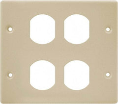 Hubbell Wiring Device-Kellems - 5.43 Inch Long x 4-3/4 Inch High, Rectangular Raceway Plate - Ivory, For Use with HBL4700 Series Raceways and HBL4750 Series Metal Raceways - Americas Industrial Supply