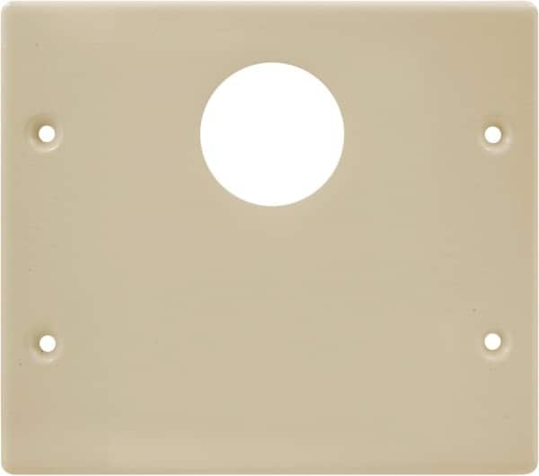 Hubbell Wiring Device-Kellems - 5.43 Inch Long x 4-3/4 Inch High, Rectangular Raceway Plate - Ivory, For Use with HBL4700 Series Raceways and HBL4750 Series Metal Raceways - Americas Industrial Supply