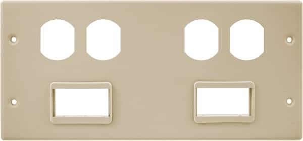 Hubbell Wiring Device-Kellems - 10.22 Inch Long x 4-3/4 Inch High, Rectangular Raceway Plate - Ivory, For Use with HBL4750 Series Raceways - Americas Industrial Supply