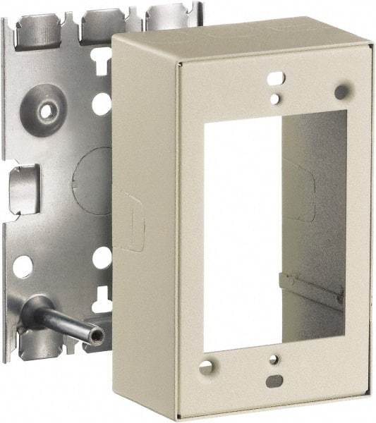 Hubbell Wiring Device-Kellems - 2.82 Inch Long x 1-3/4 Inch Wide x 4.54 Inch High, Rectangular Raceway Box - Ivory, For Use with HBL500 Series Raceways and HBL750 Series Raceways - Americas Industrial Supply