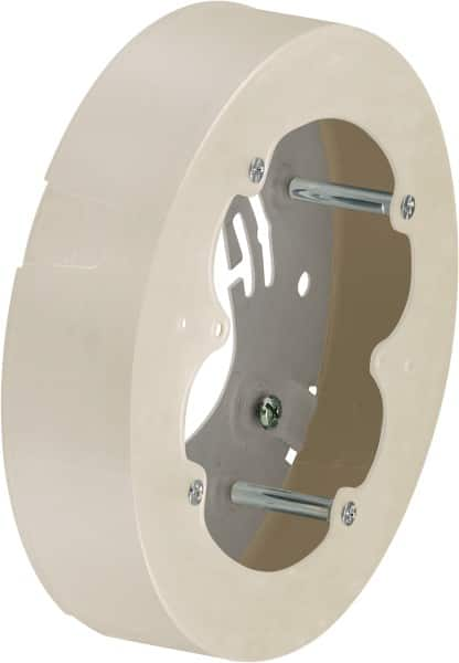 Hubbell Wiring Device-Kellems - 5.31 Inch Wide x 1.29 Inch High, Round Raceway Box - White, For Use with Nonmetallic PlugTrak Raceways, PL1 LANTrak, PP1 PremiseTrak and PW2 WallTrak Latching Raceways - Americas Industrial Supply