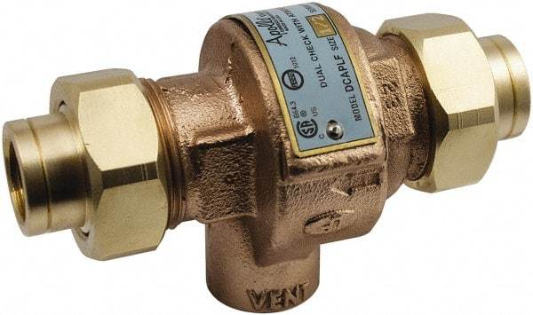 Conbraco - 1/2 Thread, 175 psi WOG Rating, Bronze Dual Check Backflow Preventer Valve - Lead-Free, Use with Potable Water Applications - Americas Industrial Supply