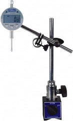 Fowler - 0.0005" Graduation, 1" Max Meas, Electronic Indicator & Base Kit - 0.01mm Resolution, 2.3" Base Length x 2" Base Width x 1.8" Base Height, 2-1/4" Dial Diam - Americas Industrial Supply