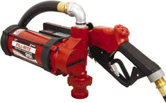 Tuthill - 25 GPM, 1" Hose Diam, DC High Flow Tank Pump with Automatic Nozzle - 1-1/4" Inlet, 1" Outlet, 12 VDC, 18' Hose Length, 1/2 hp - Americas Industrial Supply