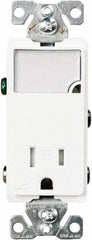 Cooper Wiring Devices - 2 Pole, 125 VAC, 15 Amp, 1 Outlet, Flush Mounted, Self Grounding, Tamper Resistant Combination Outlet with Night Light - 5-15R Configuration, Back Side Wiring, Thermoplastic Material, cULus Listed Standard - Americas Industrial Supply