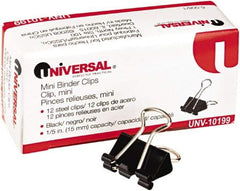 UNIVERSAL - 1/2" Wide Binder Clip - Black/Silver - Americas Industrial Supply