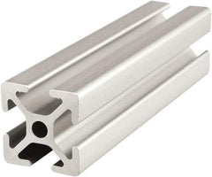 80/20 Inc. - 4 Meters Long x 25 mm Wide x 25 mm Deep, T-Slotted Aluminum Extrusion - Clear Anodized Finish - Americas Industrial Supply