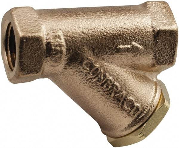 Conbraco - 1-1/4" Pipe, Female NPT Ends, Lead Free Bronze Y-Strainer - 400 psi Pressure Rating, 400 psi WOG Rating, 125 psi WSP Rating - Americas Industrial Supply