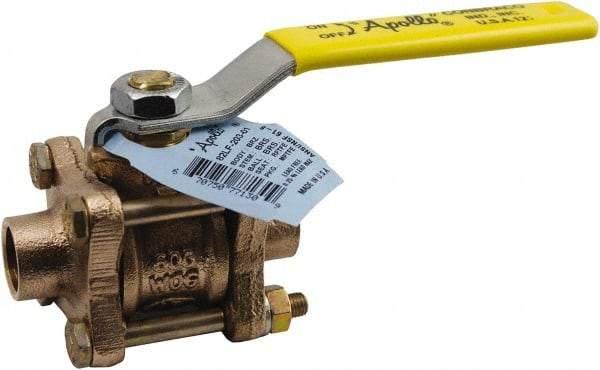 Conbraco - 1-1/4" Pipe, Full Port, Lead Free Bronze Full Port Ball Valve - 3 Piece, Female NPT Ends, Lever Handle, 600 WOG, 150 WSP - Americas Industrial Supply