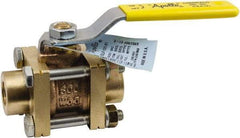 Conbraco - 1-1/2" Pipe, Full Port, Lead Free Bronze Full Port Ball Valve - 3 Piece, Female NPT Ends, Lever Handle, 600 WOG, 150 WSP - Americas Industrial Supply