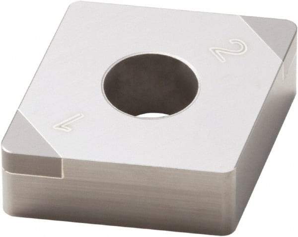 Seco - CNGA432 L1-B Grade CBN200 PCBN Turning Insert - Uncoated, 80° Diamond, 1/2" Inscr Circle, 3/16" Thick, 1/32" Corner Radius - Americas Industrial Supply