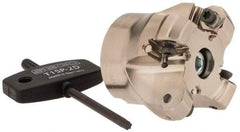 Seco - 1.57" Cut Diam, 1/2" Arbor Hole, 0.118" Max Depth of Cut, 40° Indexable Chamfer & Angle Face Mill - 4 Inserts, ON.U 05 Insert, Right Hand Cut, 4 Flutes, Through Coolant, Series Double Octo 05 - Americas Industrial Supply