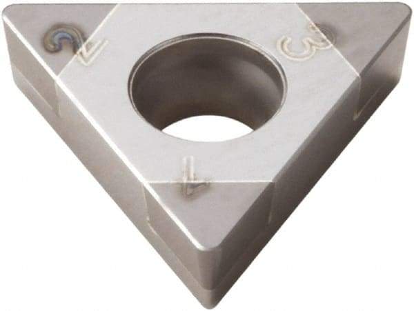 Seco - TCGW21.52 Grade CBN010 PCBN Turning Insert - Uncoated, 60° Triangle, 1/4" Inscr Circle, 3/32" Thick, 1/32" Corner Radius - Americas Industrial Supply