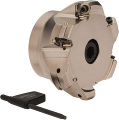 Seco - 3.15" Cut Diam, 1" Arbor Hole, 0.118" Max Depth of Cut, 40° Indexable Chamfer & Angle Face Mill - 6 Inserts, ON.U 05 Insert, Right Hand Cut, 6 Flutes, Through Coolant, Series Double Octo 05 - Americas Industrial Supply