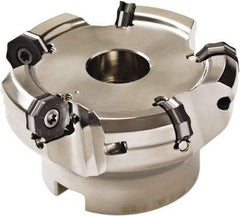 Seco - 78mm Cut Diam, 22mm Arbor Hole, 3mm Max Depth of Cut, 40° Indexable Chamfer & Angle Face Mill - 8 Inserts, ON.. 0504 Insert, Right Hand Cut, 8 Flutes, Through Coolant, Series Double OctoMill - Americas Industrial Supply