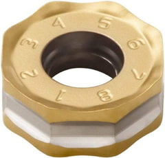 Seco - ONMU050410 M10 Grade F40M Carbide Milling Insert - TiAlN/TiN Finish, 0.157" Thick, 0.472" Inscribed Circle - Americas Industrial Supply